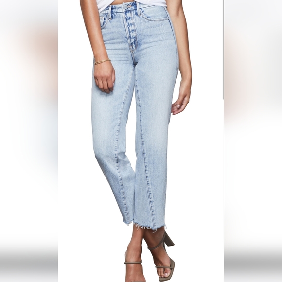 Good American Good Vintage DistressedCrop Raw Hem Jeans Size 2/26